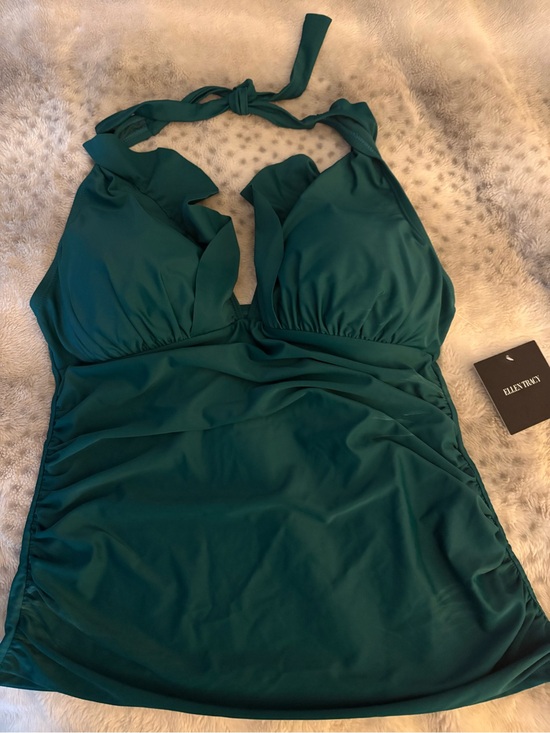 Ellen Tracy Other - Ellen Tracy Green Ruffle Tankini Halter Top